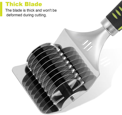 Pasta Cutter, Noodle Cutter with 9 Rolling Blades, Stainless Steel Manual Tool for 8 Even 6 mm Strips, Non-Slip Handle, for Homemade Pasta, Fettuccine and Dough