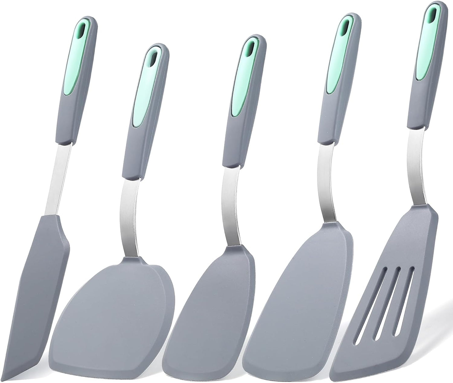 To encounter 3 Pieces Silicone Spatula Set, Heat Resistant Flexible Turner Spatulas, Nonstick Cookie Spatula, Fish Spatula, Dishwasher Safe, Navy Blue