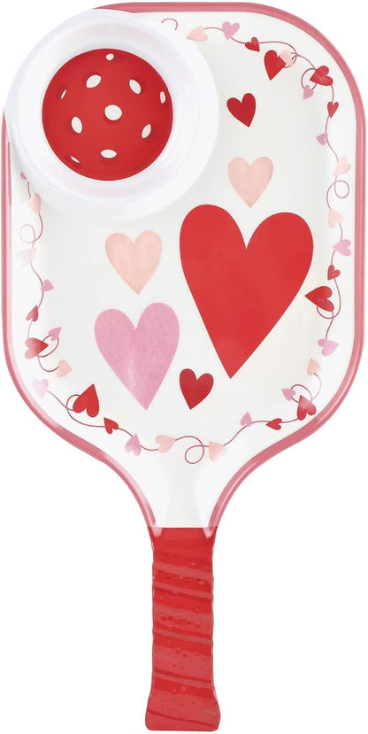 UPware Watermelon Melamine Chip and Dip Snack Tray, Summer Fruit Pickleball Paddle Shape Platter for Chips, Salsa, Fruits, and Appetizers, 15.75 x 8 Inch