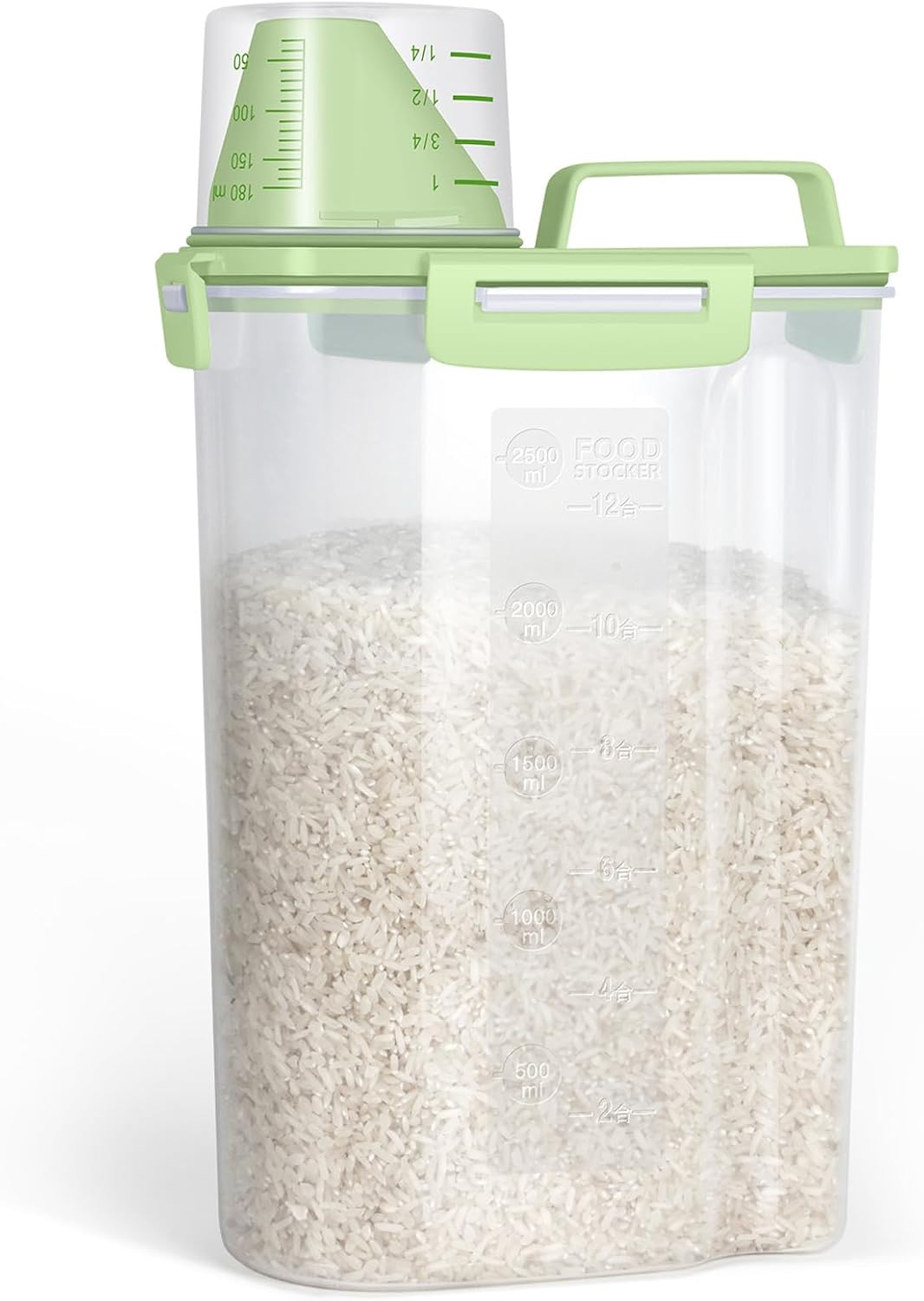 TBMax Rice Container 10 Lbs, Cereal Container Oatmeal Storage, Airtight Food Dispenser with Easy-pouring Spout & Handy Cup for Flour Grain Beans, Pet Dog Cat Bird Food Storage Container