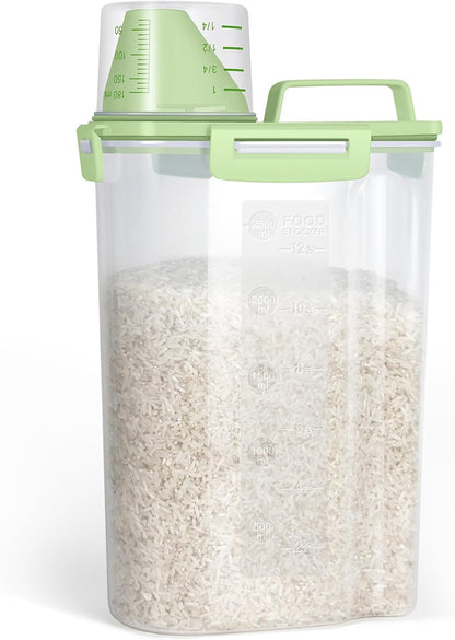TBMax Rice Container 10 Lbs, Cereal Container Oatmeal Storage, Airtight Food Dispenser with Easy-pouring Spout & Handy Cup for Flour Grain Beans, Pet Dog Cat Bird Food Storage Container