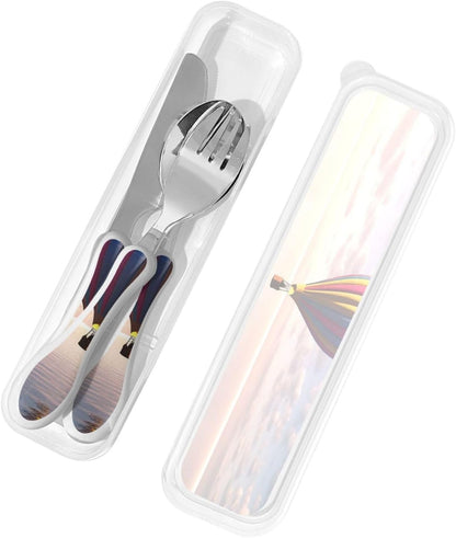 3-Piece Kids Silverware Set With Storage Case, Stainless Steel Reusable Children Safe Knife Spoon Fork Set Insects Love Children Flatware Set For Kids Lunch Box