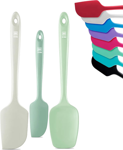 DI ORO Silicone Spatula Set - Rubber Kitchen Spatulas for Baking, Cooking, & Mixing - 600°F Heat-Resistant & BPA Free Silicone Scraper Spatulas for Nonstick Cookware - Dishwasher Safe (3pc, Black)