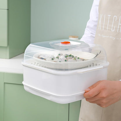 Microwave Steamer with Lid and Tray, Vegetables Steamer for Microwave Bowl, Microwavable Cookware Supplies (2 - Layer)