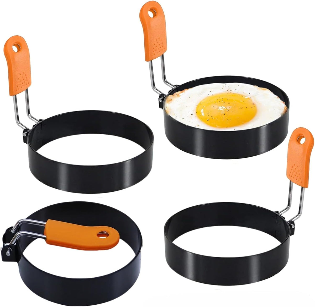 4 Set 3.5" Nonstick Egg Rings, Large Ring for Frying Eggs