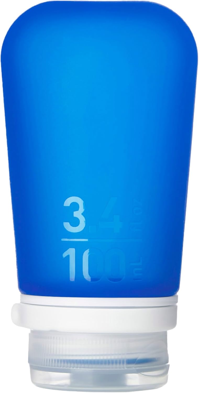 humangear GoToob+ (XL) | Refillable Silicone Travel Bottle | Locking Lid | Food-Safe Material | Blue, XL (6 fl.oz.; 177ml)