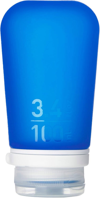 humangear GoToob+ (XL) | Refillable Silicone Travel Bottle | Locking Lid | Food-Safe Material | Blue, XL (6 fl.oz.; 177ml)
