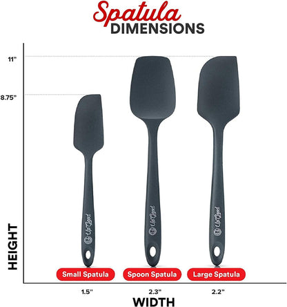 UpGood Silicone Spatula Set 600°F - High Heat Resistant Nonstick, Small and Large Kitchen Spatulas - Flexible BPA Free Professional Grade Cookware - Utensils for Cooking, Baking, Mixing(4 Pcs, Grey)