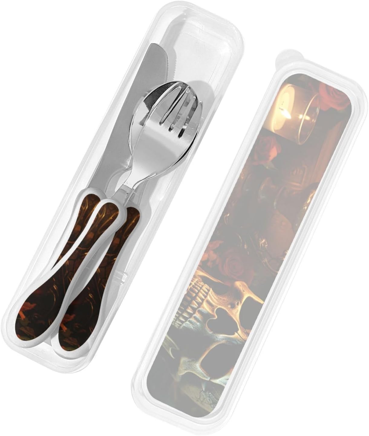 3-Piece Kids Silverware Set With Storage Case, Stainless Steel Reusable Children Safe Knife Spoon Fork Set Cartoon Cute Penguin Children Flatware Set For Kids Lunch Box