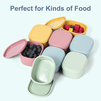 4 Pcs Silicone Food Storage Containers with Lids，BPA Free Reusable Silicone Storage Containers for Food Freezer Containers Freezer Dishwasher Safe (33.8oz, 20oz, 10oz, 6.7oz)