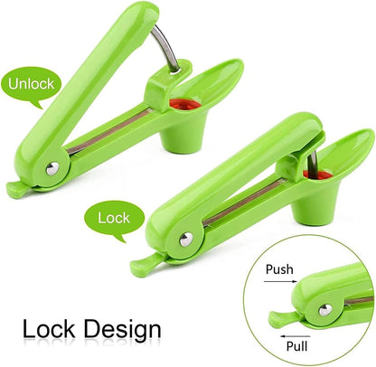 Stainless Steel Multi-Function Olives & Cherry Pitter Tool with Lock Design - Heavy-Duty Fruit Pit Remover for Jam Making