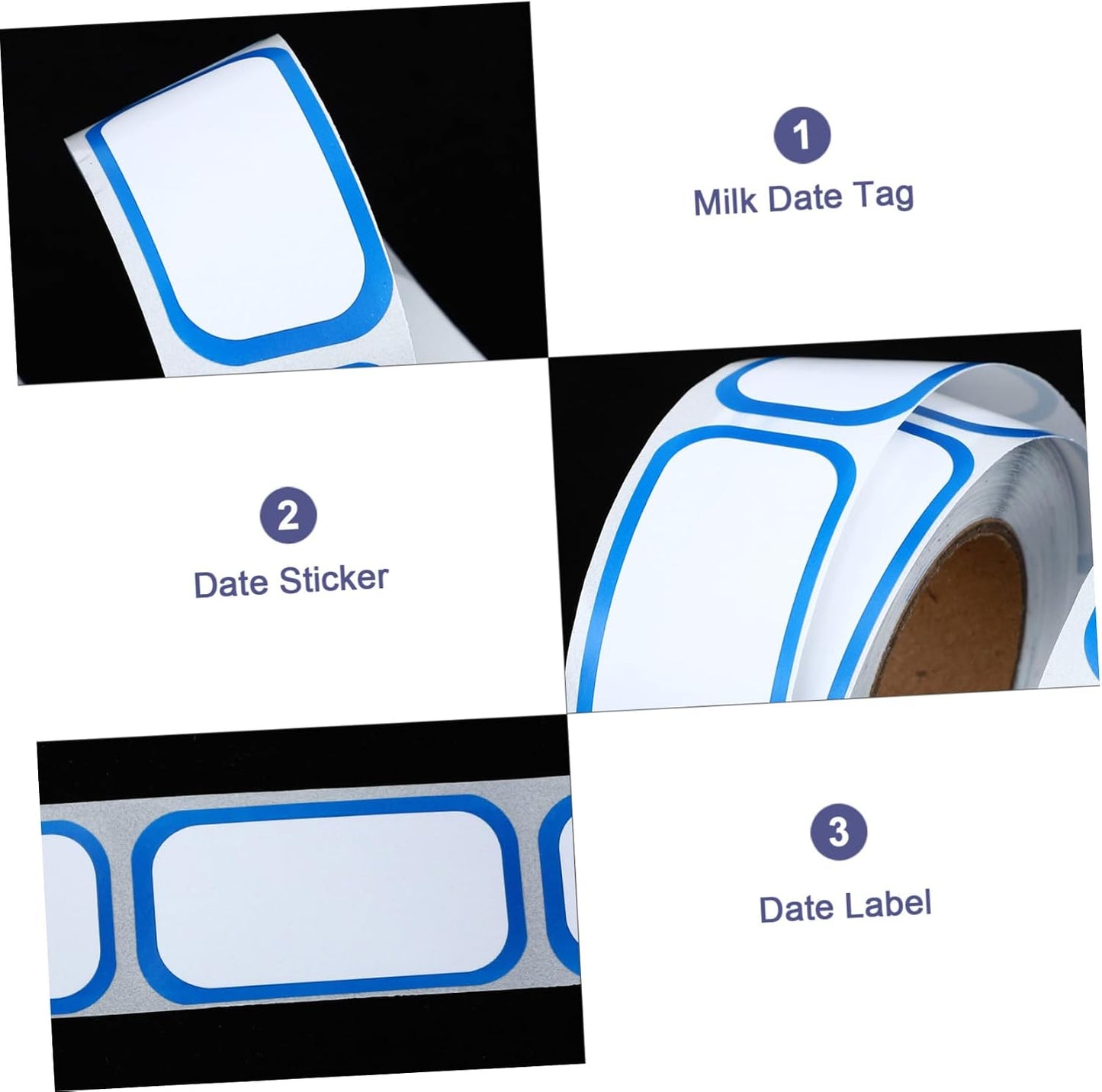 TEHAUX 6rolls Removable Food Date Stickers Professional Kitchen Labels for Containers Milk and Expiration Tracking Strong Adhesive Easy to Write and Use