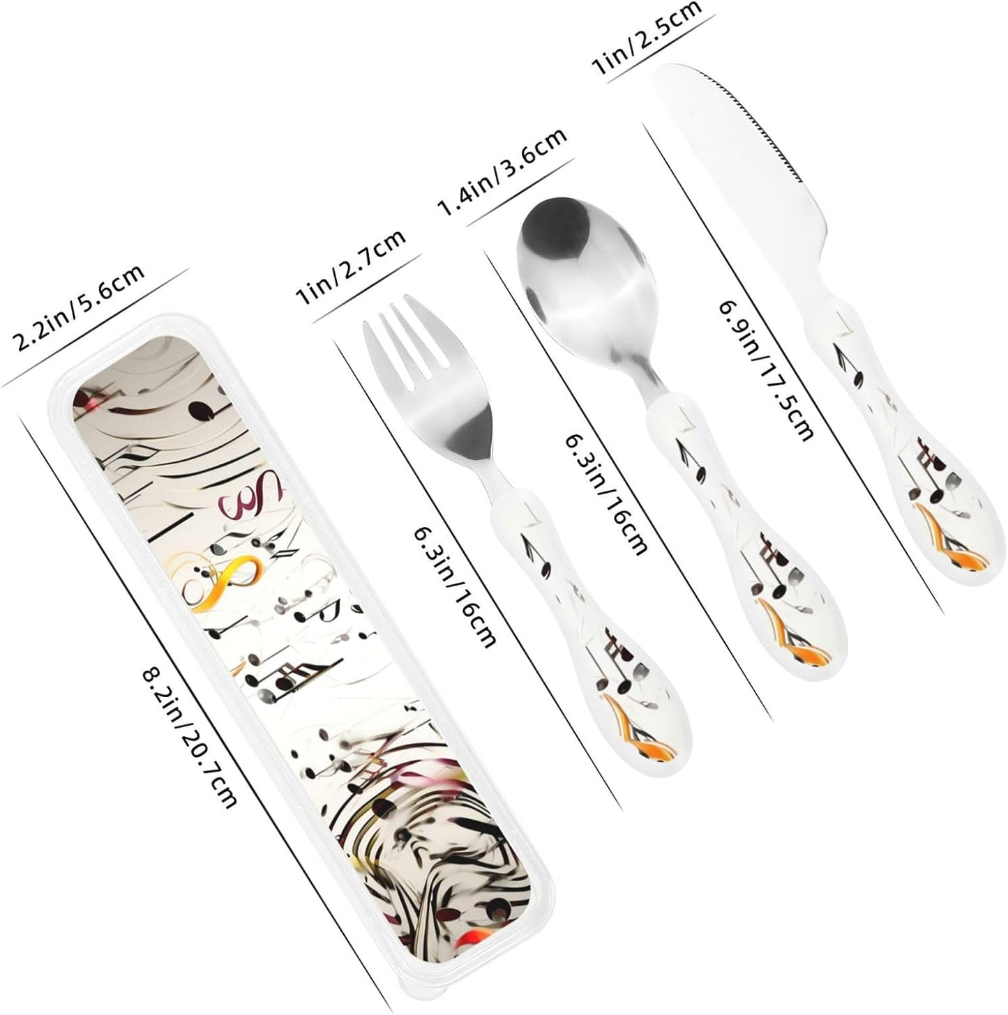 3-Piece Kids Silverware Set With Storage Case, Stainless Steel Reusable Children Safe Knife Spoon Fork Set Ballroom Dance Children Flatware Set For Kids Lunch Box