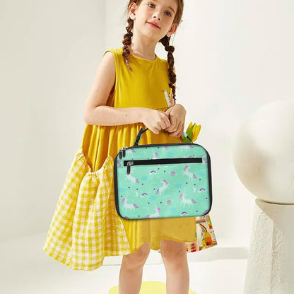 Kids Lunch Box for Boys Girls Lunch Bag Insulated Durable Lunchbox Children Lunch Tote Bag for School Black