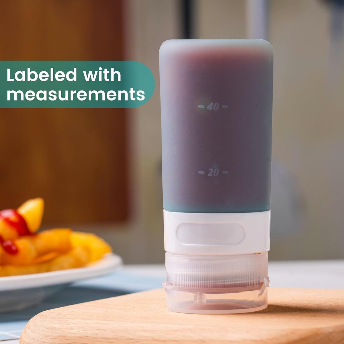 MICEBAY 2 oz Condiment Squeeze Bottles, Leakproof Salad Dressing Container