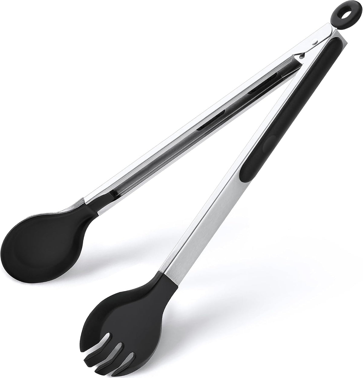 Kitchen Tongs with Silicone Tips, 9" & 12" Silicone Tongs for Cooking