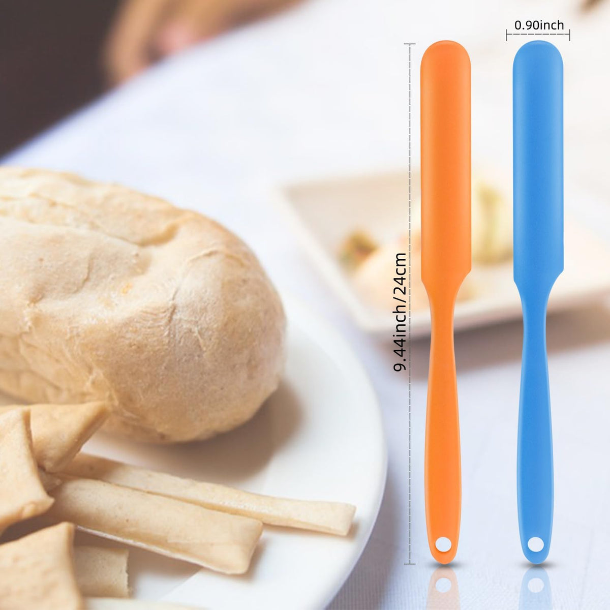 4-Pack Silicone Jar Spatula Set, Long Handle Nonstick Scraper Tools