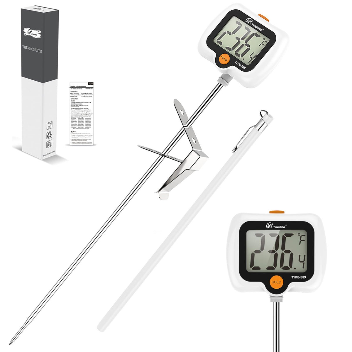 Oven Thermometer 2.75-Inch Dual Scale, 50-300°C/100-600°F, NSF 2‑Pack