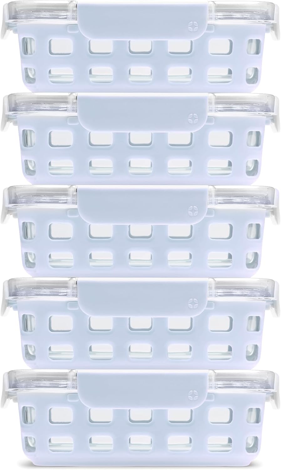 Ello Duraglass 3.4 Cup Meal Prep 10Pc,Set,Glass Food Storage Container with Silicone Sleeve and Airtight BPA-Free Plastic Lids,Dishwasher,Microwave & Freezer Safe,Evening Orchard,5 Count (Pack of 2)