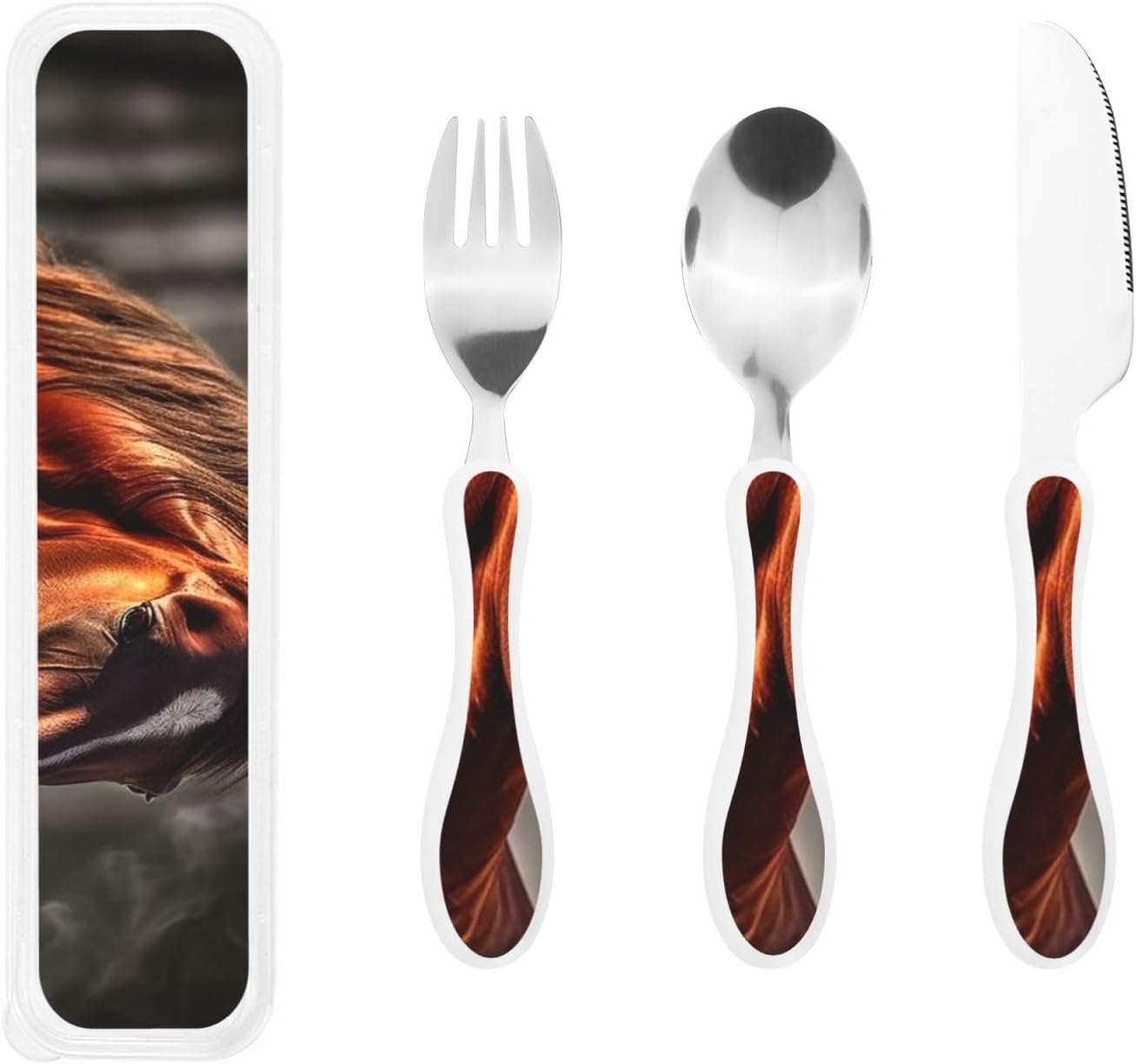 3-Piece Kids Silverware Set With Storage Case, Stainless Steel Reusable Children Safe Knife Spoon Fork Set Samurai Children Flatware Set For Kids Lunch Box