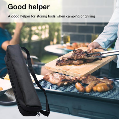 Grill Storage Bag for Outdoor Grilling, Foldable Oxford Cloth Grill Utensil Tool Storage Bag for Camping and Hiking BBQ