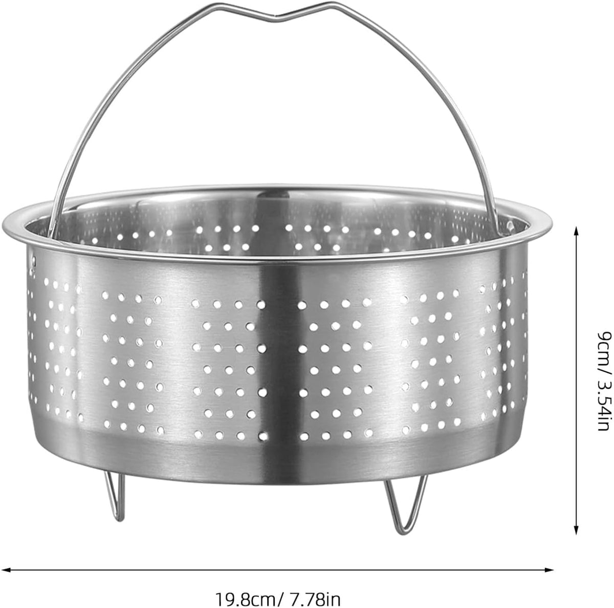 UPKOCH Mesh Strainer Steamer Basket Stainless Steel Vegetable Steamer Basket Steam Cooking Insert for Dumpling Steaming Basket with Handle for Veggie Fish Seafood Cooking, 20cm