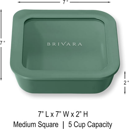 Ceramic Coated Glass Food Storage Container | No PTFE, PFOA, PFAS, and BPA | Reusable Non Toxic Meal Prep Container with Glass Lid | Easy To Store | 3 Cup Rectangle [Onyx]