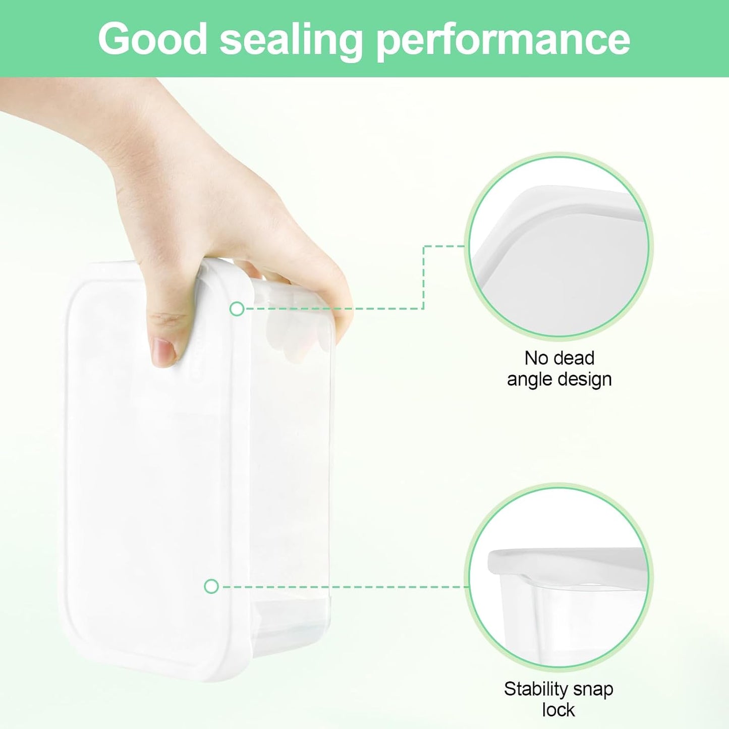 Quodac Food Storage Containers 4-Pack, 4.7 Cup Leakproof Lunch Boxes with Silicone Lids, Microwave & Dishwasher Safe, BPA-Free Meal Prep Containers