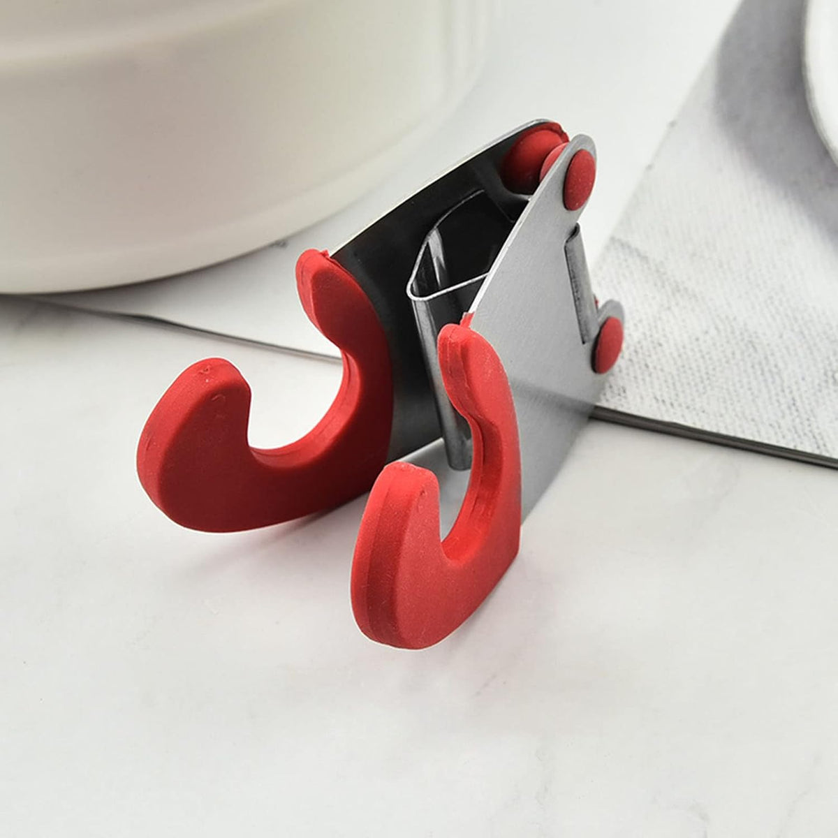 Stainless Steel Pot Clip Scoop Clamp Tong Holder Pot Pan Spoon Holder Spatula Storage Rack Utensils 2 Colors for Kitchen Spoon Clip