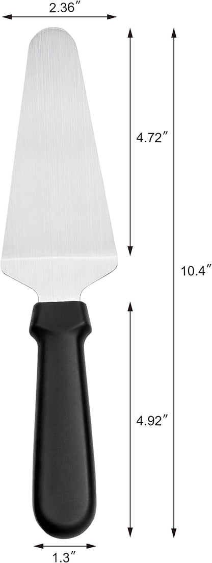 New Star Foodservice Stainless Steel Pie Server with Black Plastic Handle, 10-Inch Restaurant Grade Cake, Pie, Pizza Slice, and Dessert Serving Spatula