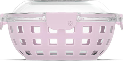 Ello Duraglass Meal Prep Container- Glass Food Storage Container with Silicone Sleeve and Airtight BPA-Free Plastic Lid, Dishwasher, Microwave, and Freezer Safe