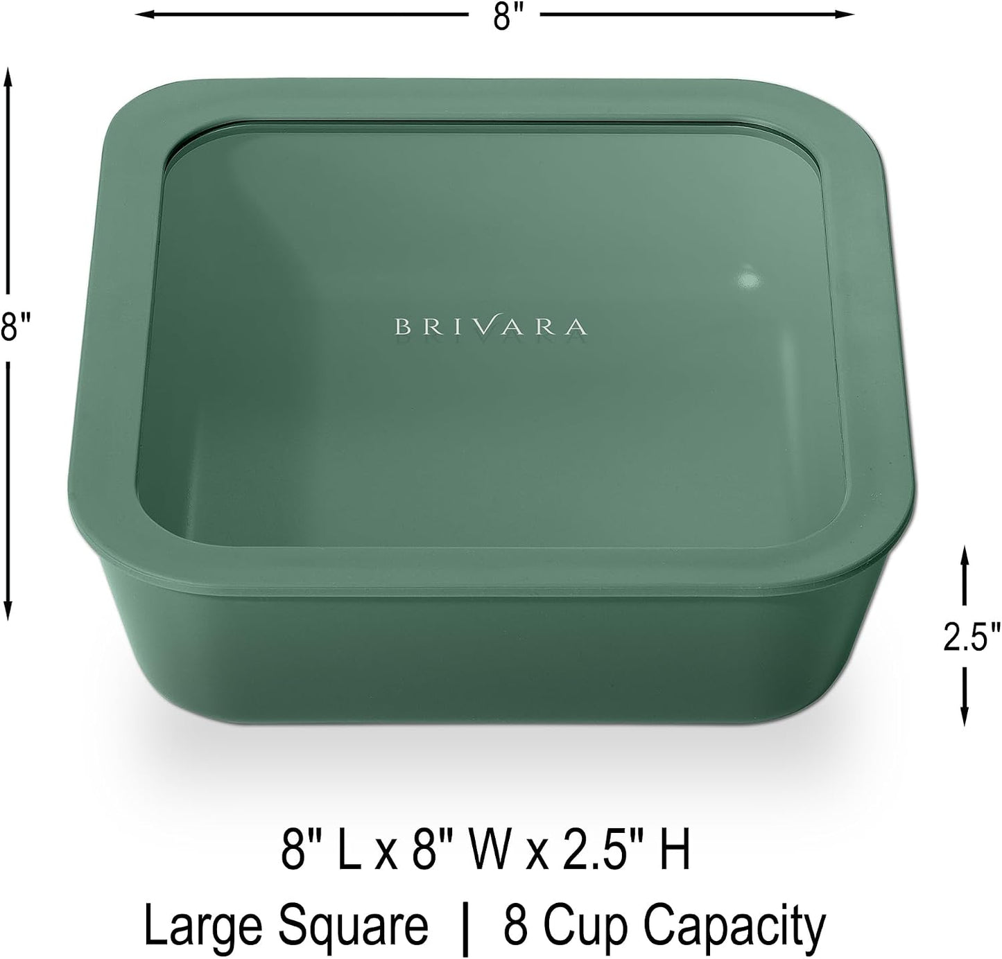 Ceramic Coated Glass Food Storage Container | No PTFE, PFOA, PFAS, and BPA | Reusable Non Toxic Meal Prep Container with Glass Lid | Easy To Store | 3 Cup Rectangle [Onyx]