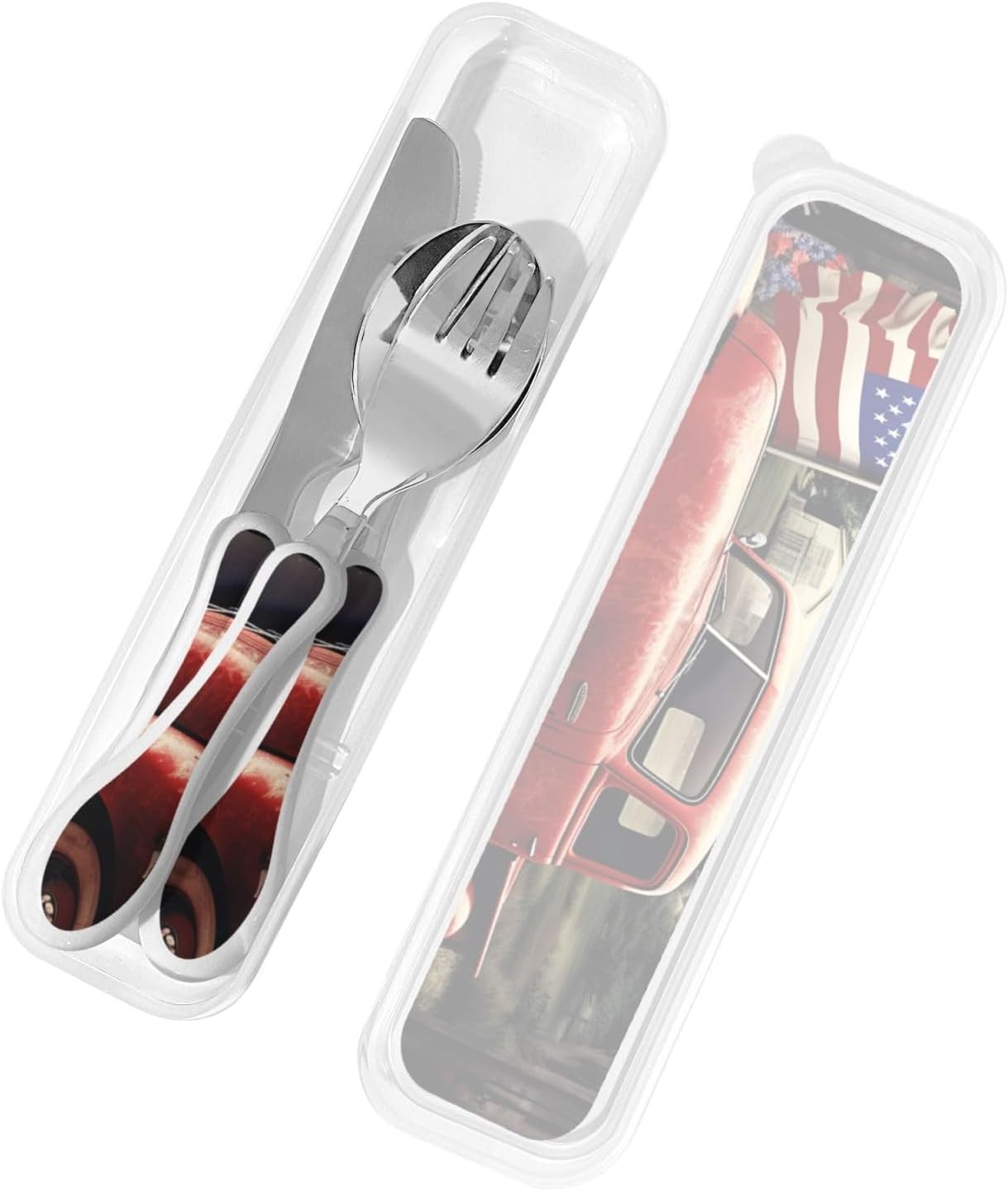 3-Piece Kids Silverware Set With Storage Case, Stainless Steel Reusable Children Safe Knife Spoon Fork Set Ballroom Dance Children Flatware Set For Kids Lunch Box