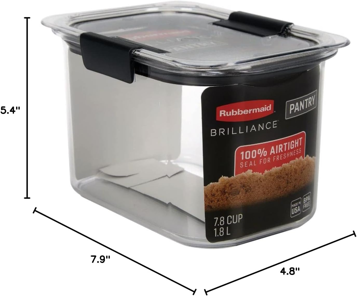 Rubbermaid Brilliance Pantry 10 Piece Set, Clear and Airtight Food and Pantry Storage Containers