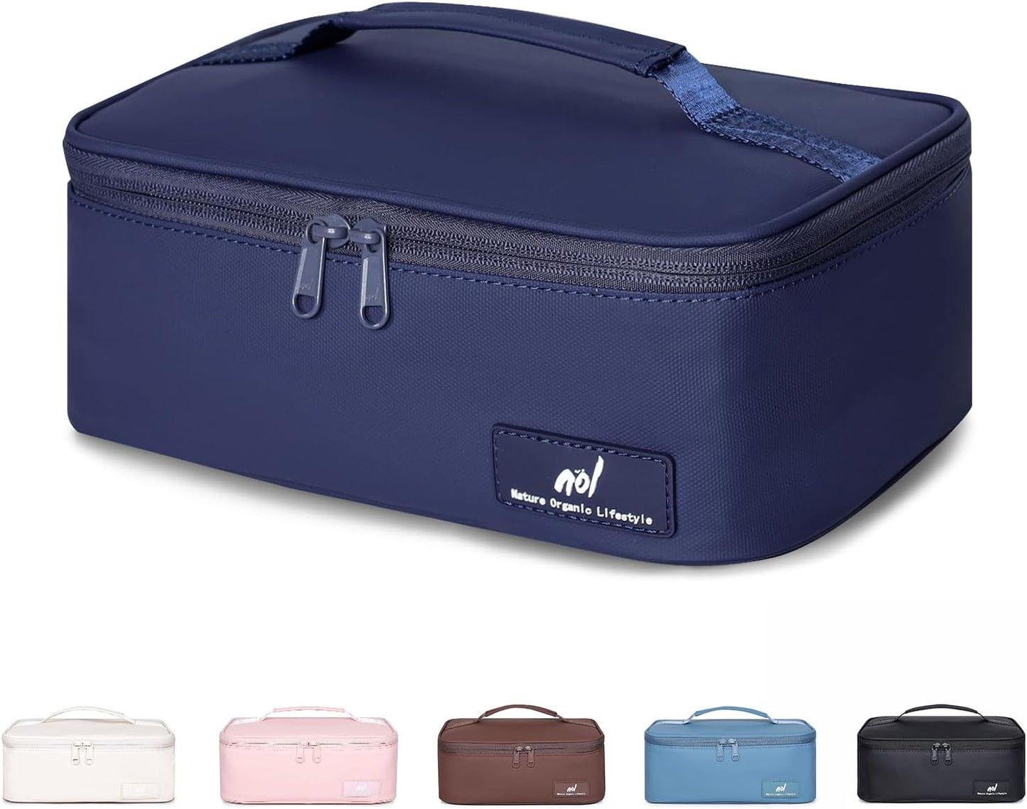 NOL Mini Insulated Lunch Bag for Women Men Kids | Small Leakproof Reusable Lunch Tote | Fits 6 Cans 330ml | Thermal Cooler for Work School Picnic Camping, Navy blue