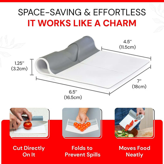 DANDY ScooperDuper - Multi-Purpose Folding Food Mover, Bench Scraper, Dough Scraper, Food Scraper Tool, User-Friendly Kitchen Gadget for Cutting Board and Chef’s Knife