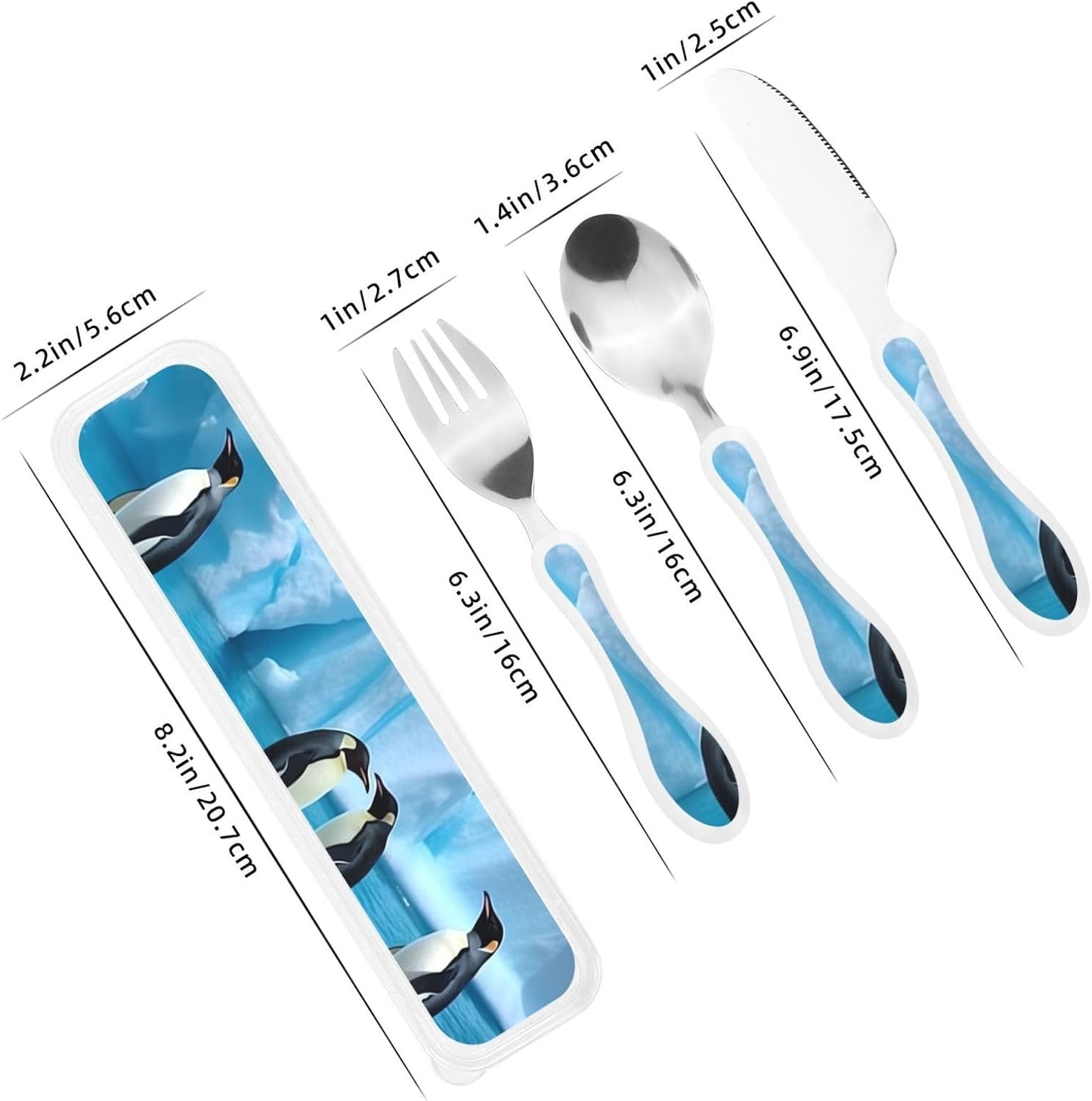 3-Piece Kids Silverware Set With Storage Case, Stainless Steel Reusable Children Safe Knife Spoon Fork Set Grim Reaper Children Flatware Set For Kids Lunch Box
