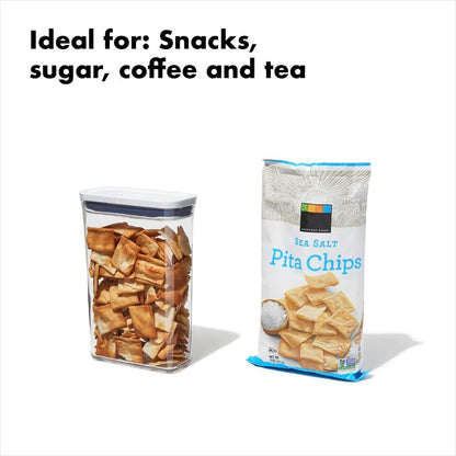 OXO Good Grips POP Container – Airtight 1.7 Qt for Coffee and More Food Storage, Rectangle, Clear