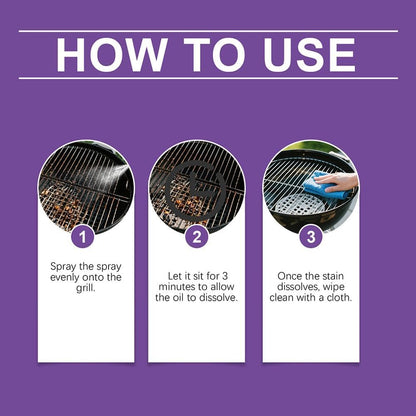 Fast-Acting Heavy-Duty Grill Degreaser Spray, Fast Acting Heavy Duty Grill Degreaser, Barbecue Grills Rack Cleaner, 120ml/4fl.0z, Kitchen Cleaners for All Stubborn Oil Stains