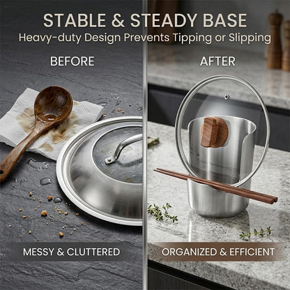 Stainless Steel Utensil Holder and Spoon Rest for Kitchen Counter，