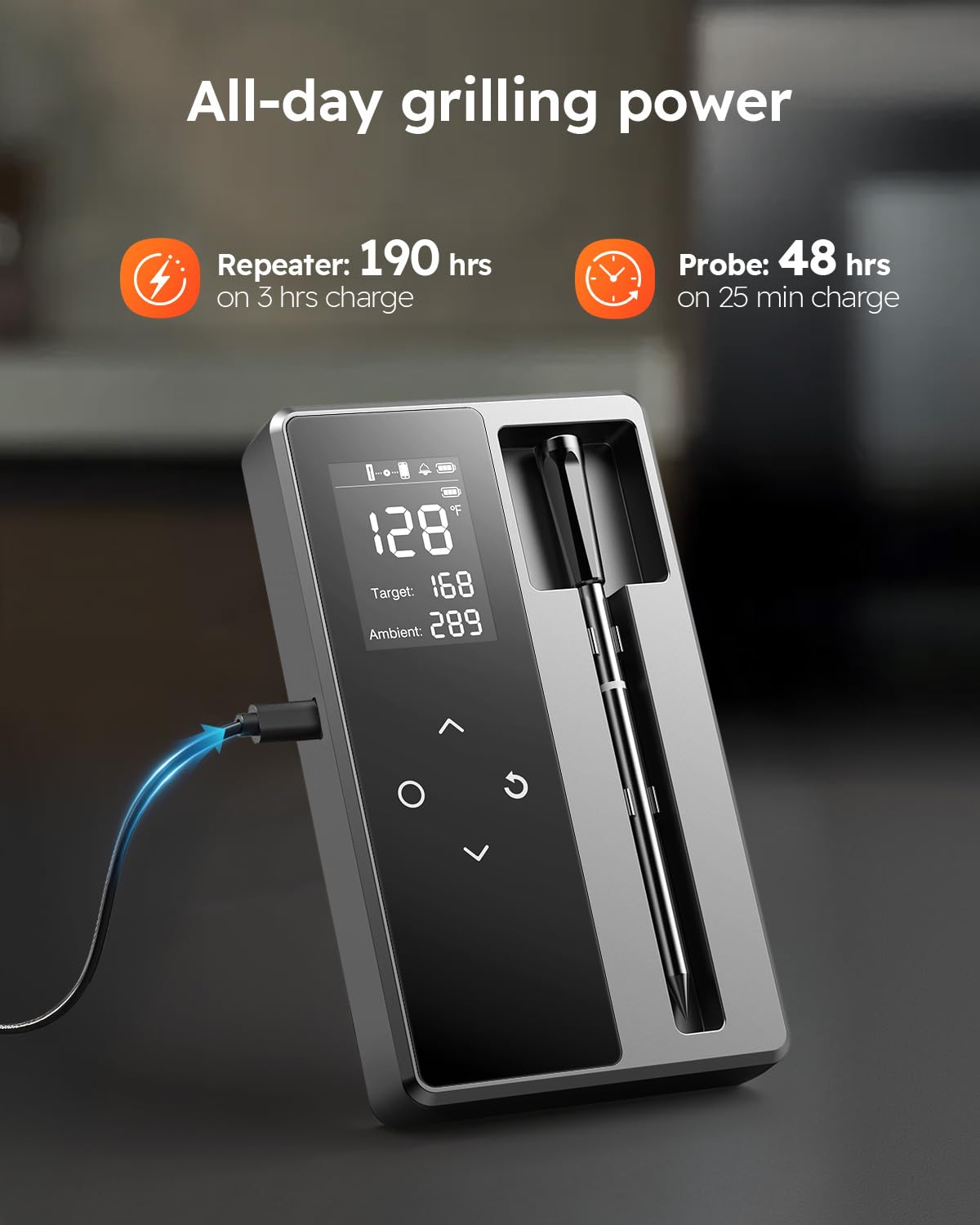 Meat Thermometer Digital, 1-2 Sec Instant Read, Grilling, Cooking, Food