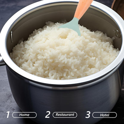 MAGICLULU Silicone Rice Paddle with Wooden Handle, Non Stick Rice Spoon