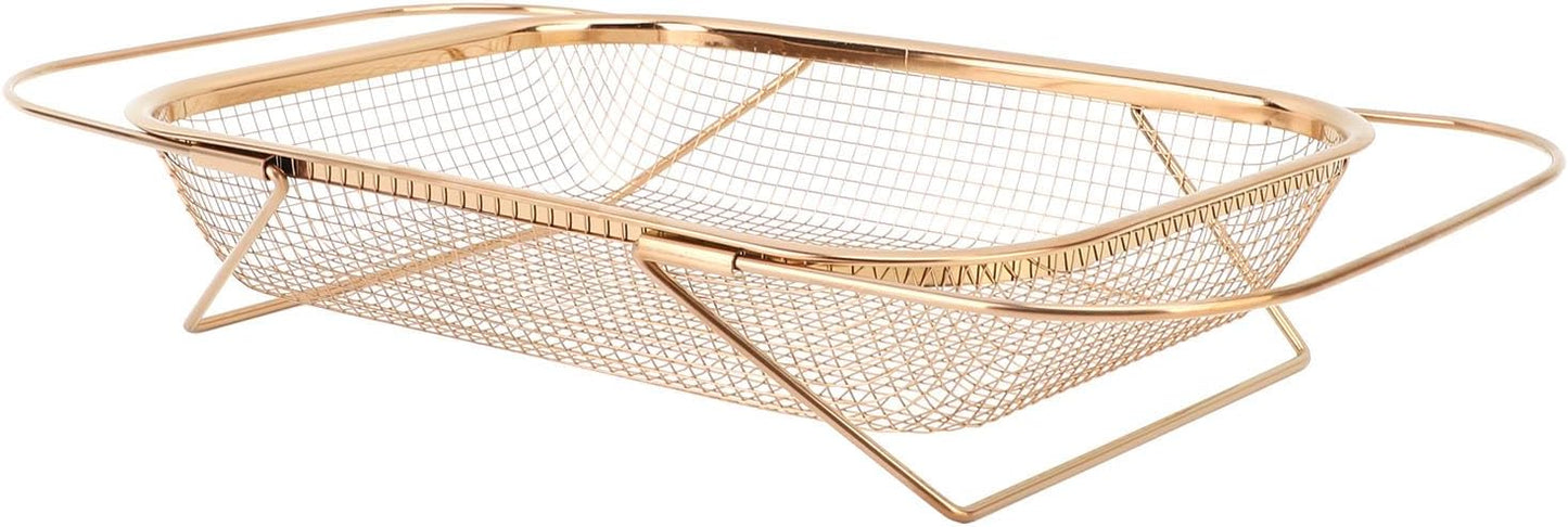 Fydun Stainless Steel Colander, Over The Sink Strainer Basket Kitchen S Er Gold Strainer Over The Sink Colander Basket for with Handles Fine Mesh Expandable Essentials (Gold)