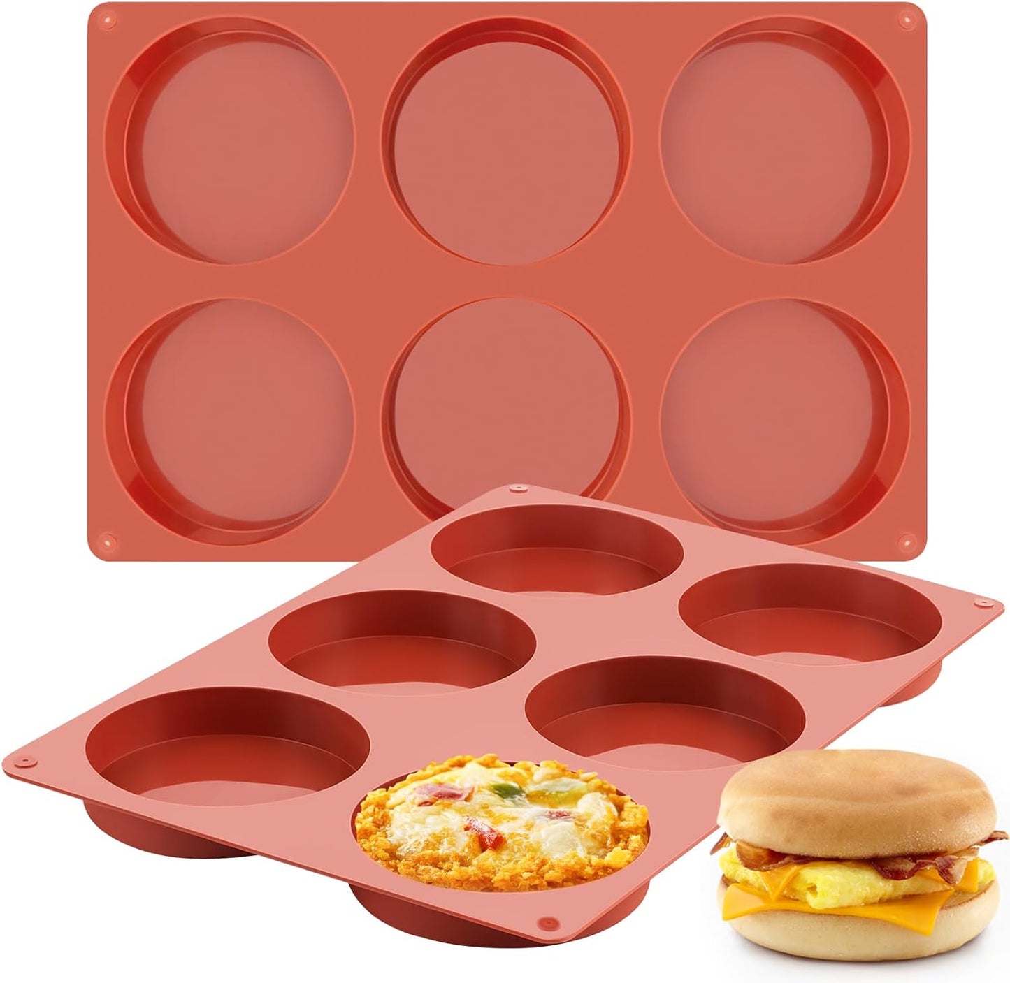 JOERSH 2-PK Air Fryer Egg Mold, 4 Cups Silicone Air Fryer Baking Pan Non-Stick for Egg Bites, Cupcake, Muffin, Tart, Frittata, Quiche