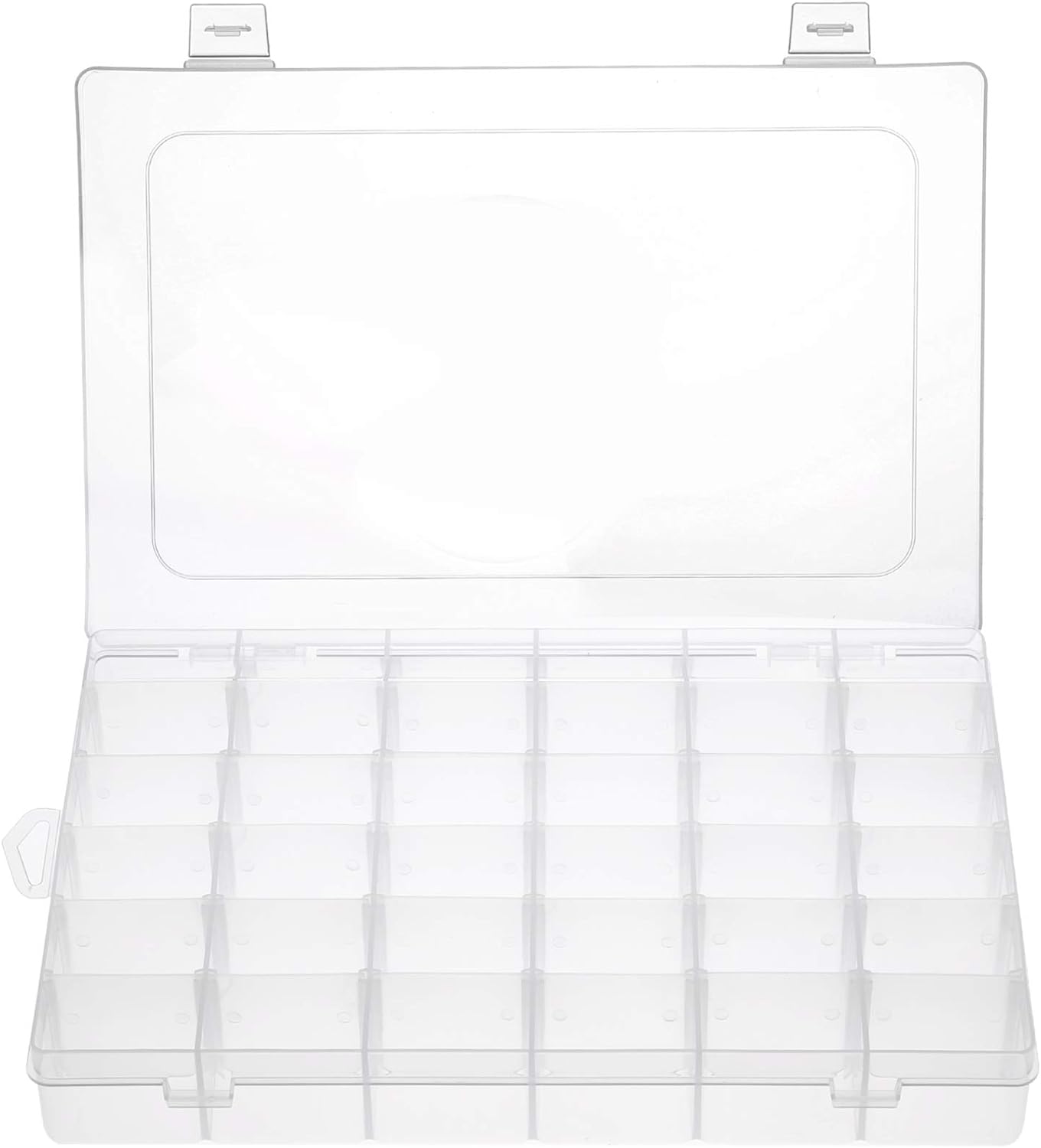 Gospire 15 Large Grids Clear Plastic Jewelry Box Organizer Storage Container with Removable Dividers (15 Grids - Clear)