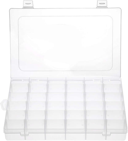Gospire 15 Large Grids Clear Plastic Jewelry Box Organizer Storage Container with Removable Dividers (15 Grids - Clear)