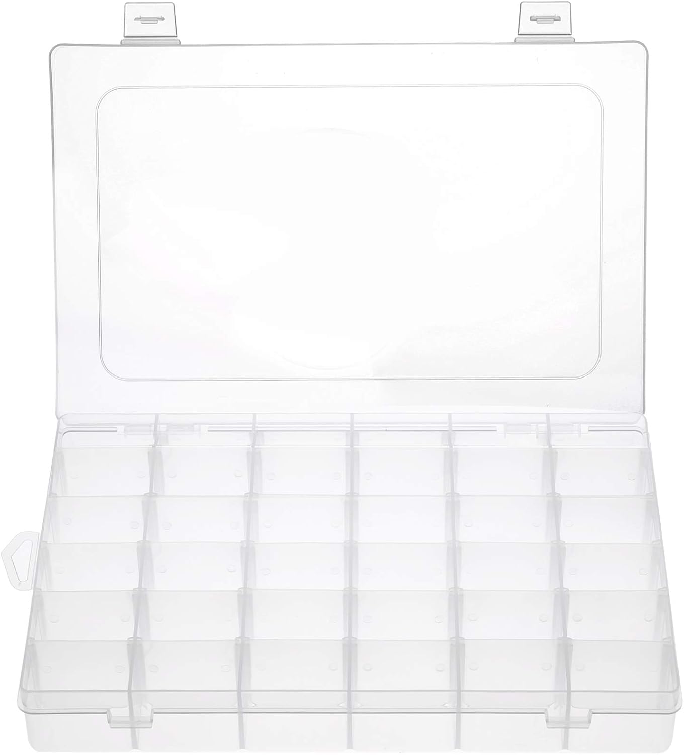 Gospire 15 Large Grids Clear Plastic Jewelry Box Organizer Storage Container with Removable Dividers (15 Grids - Clear)