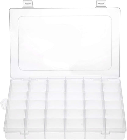Gospire 15 Large Grids Clear Plastic Jewelry Box Organizer Storage Container with Removable Dividers (15 Grids - Clear)