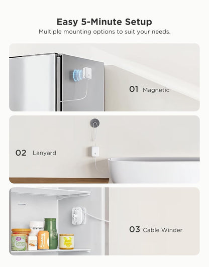 GoveeLife WiFi Refrigerator Thermometer Sensor with Alarm, 2-Pack & Gateway