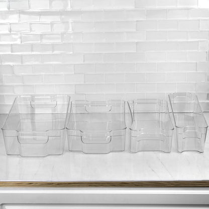 Home Basics Clear Plastic Storage Fridge Bin with Handles (Small)